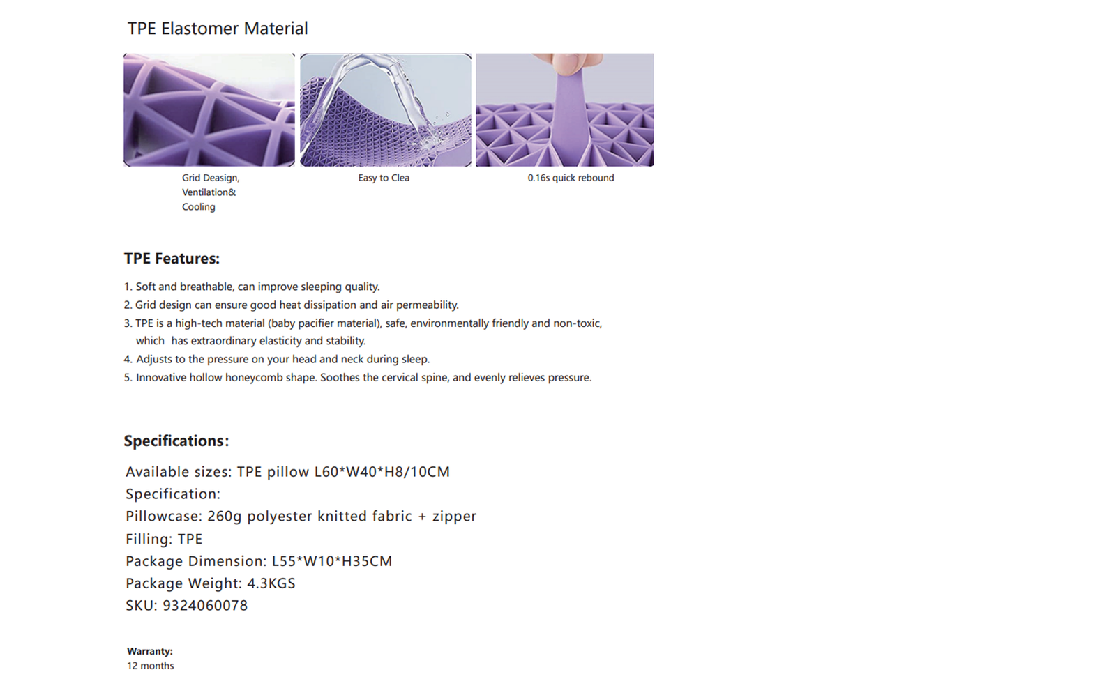 Comfort Care Dreame Pillow – Technical airflow diagram